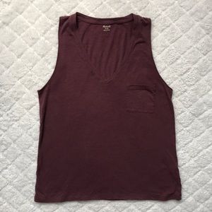 Madewell Whisper Cotton V-Neck Tank Size Medium